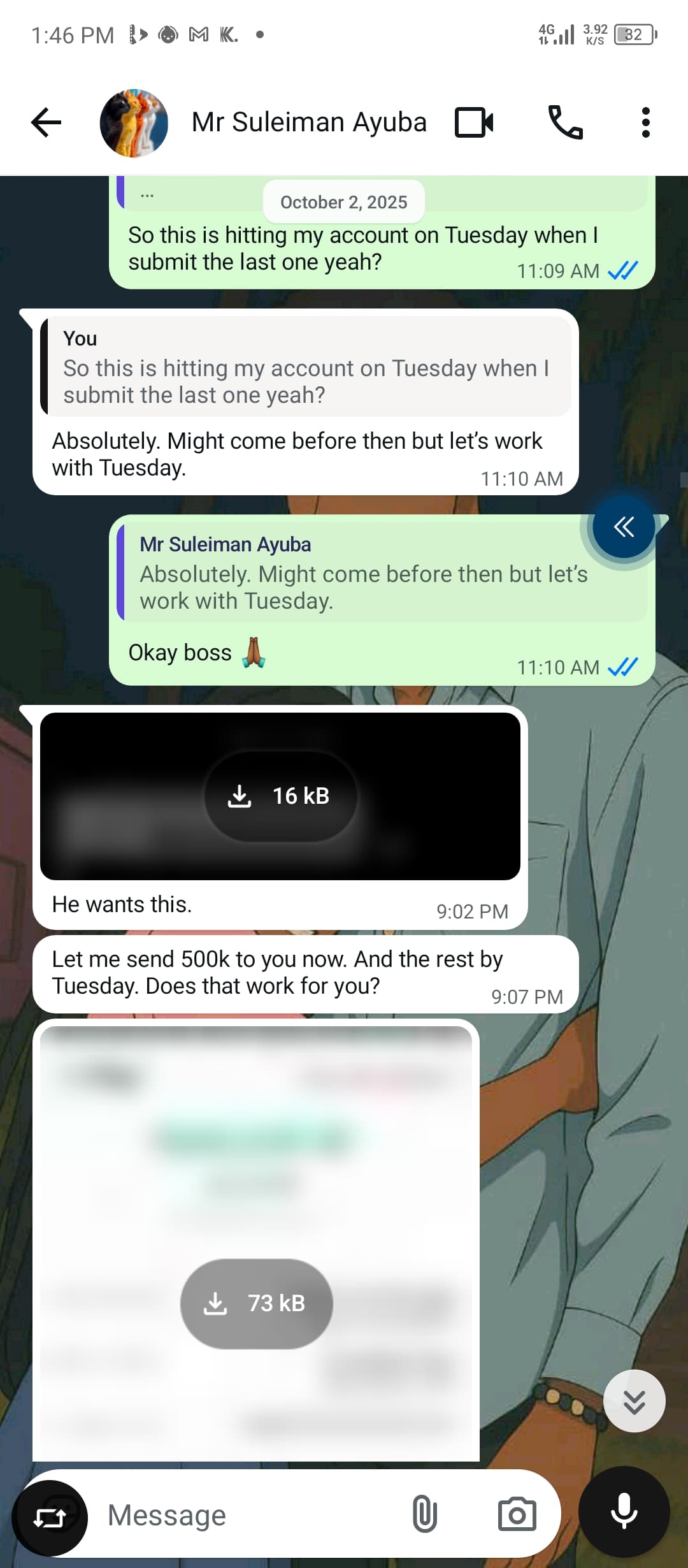 Student testimonial: ₦500k part-payment for a scriptwriting job